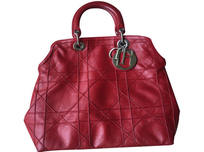 Dior Handbags Red Leather  ref.19521