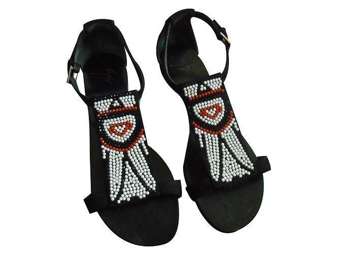 Giuseppe Zanotti Sandalen aus Hirschleder Schwarz