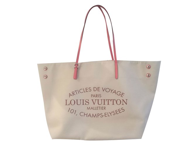 Louis Vuitton Tote bag Beige Algodón  ref.19602