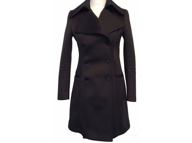 Prada Coat Black Polyester  ref.19610