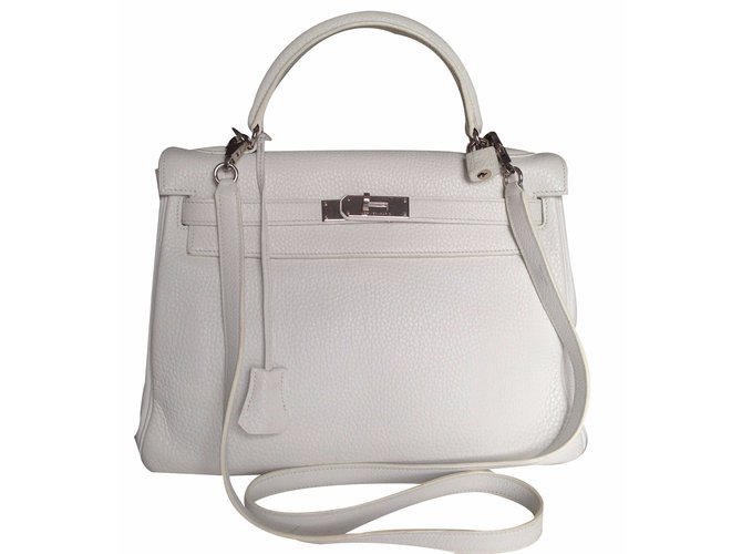 Kelly Hermès Handbags White Leather  ref.19699