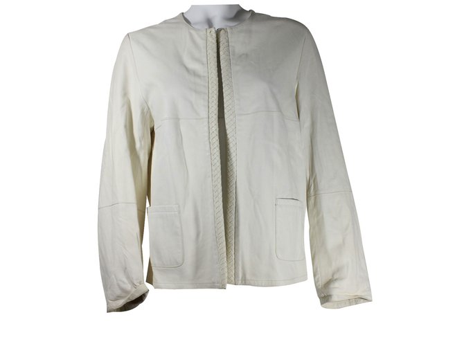 Max & Moi Leather jacket Cream  ref.19731