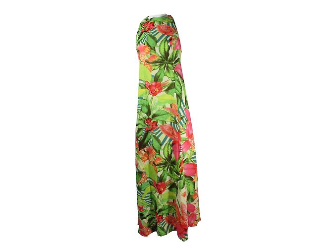 Autre Marque Vestido largo Farm Rio de lino con estampado floral Multicolor