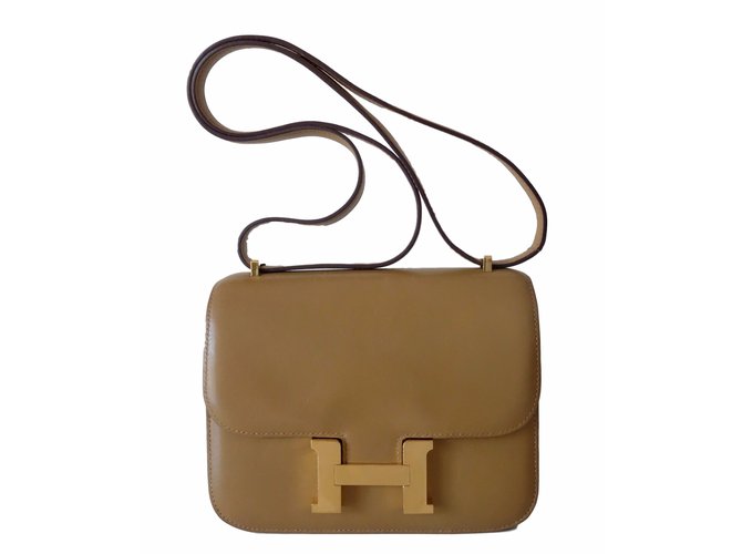 Constance Hermès Handbags Beige Leather  ref.19823