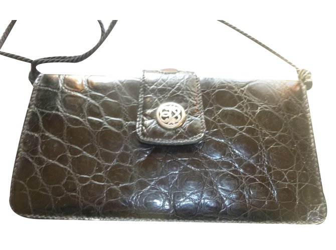 Charles Jourdan Clutch bag Black Exotic leather  ref.19858