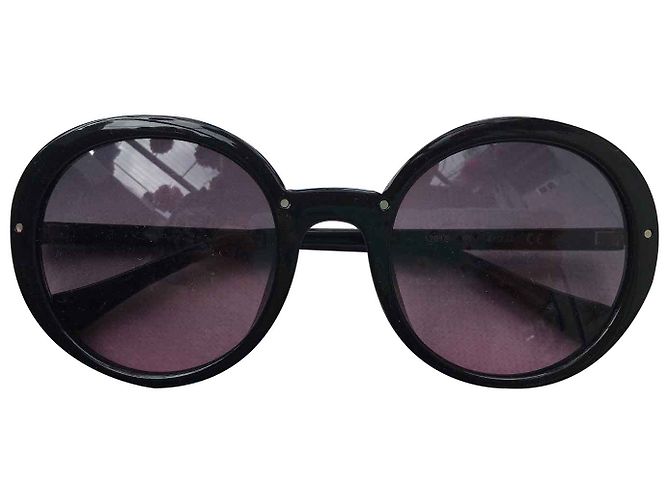 Calvin Klein 1201s gafas de sol extragrandes redondas negras