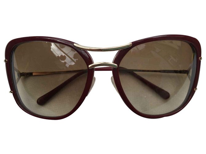 Céline Übergroße Sonnenbrillen von Bordeaux Rot Kunststoff  ref.19896