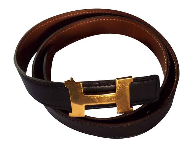 Constance Hermès Belt Black Leather  ref.19903