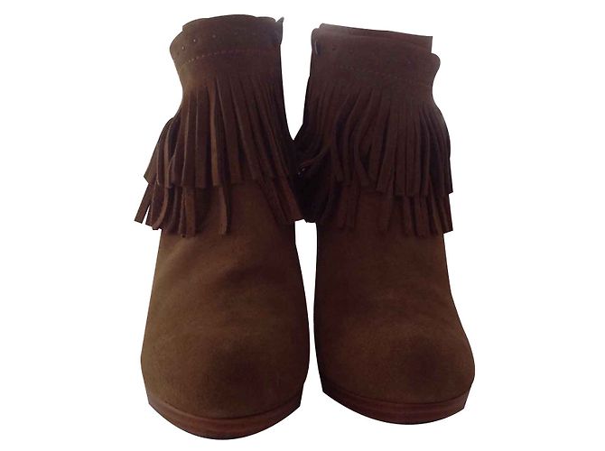 Botines Ikks Gamuza Marrón Claro