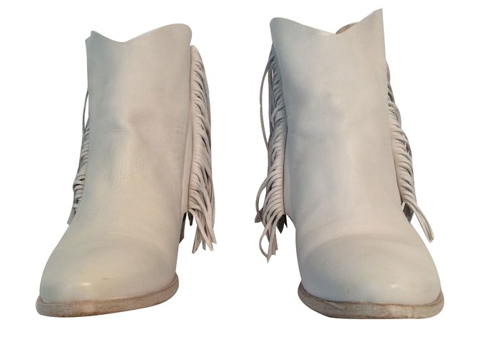 Autre Marque Ankle Boots White Leather  ref.20024