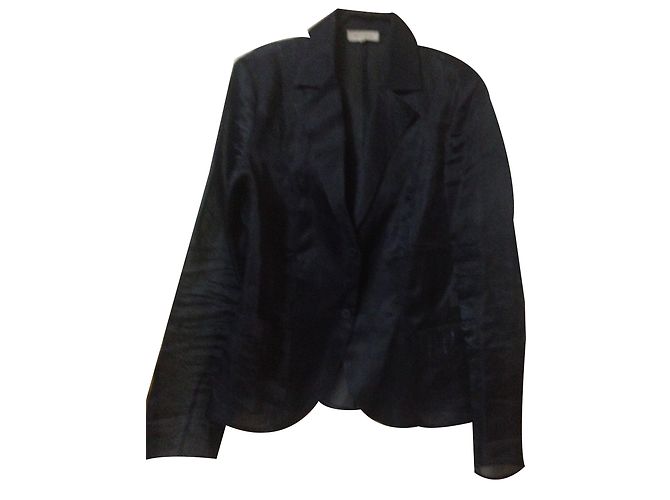 Completo gonna e giacca in seta blu Armand Ventilo 40