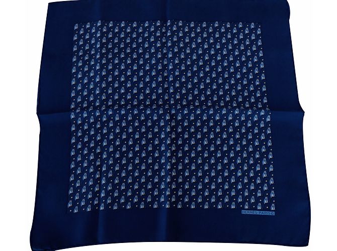 Hermès Lenços de seda Azul