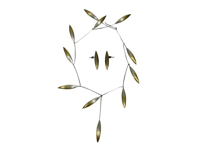 Set collana e orecchini inconnue argento e oro sfumato