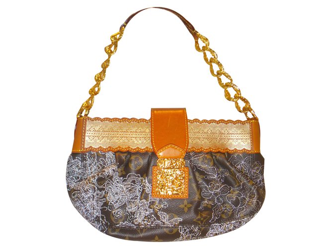 Louis Vuitton limited edition RARE monogram embroidered throughout shoulder  bag