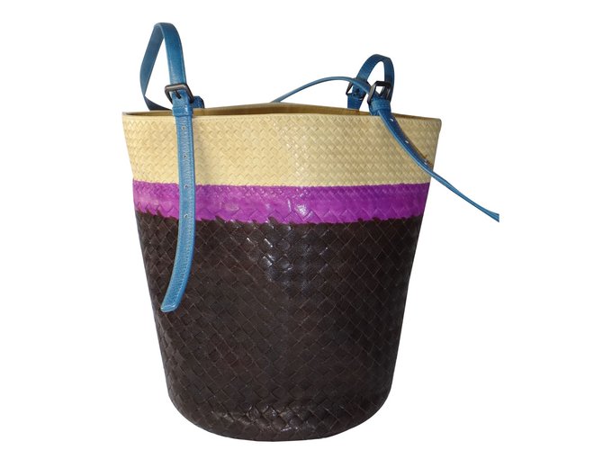 Bottega Veneta Limited Edition Woven Bucket Bag. Multiple colors Leather  ref.20372