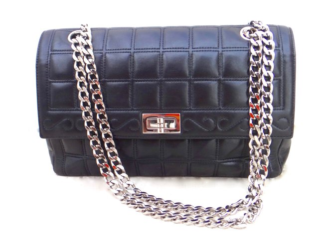 Chanel Edición limitada 2.55 bolso con solapa Negro Cuero  ref.20373