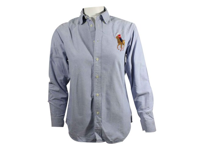 Ralph Lauren Shirt Blue Cotton  ref.20423