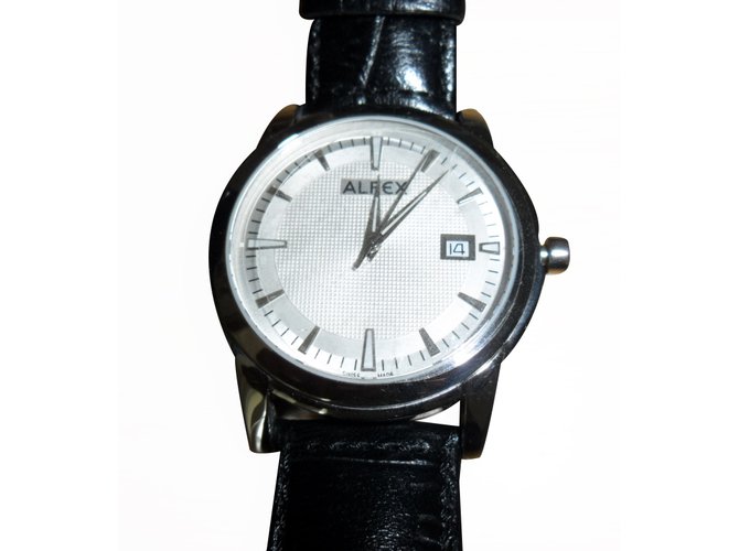 Autre Marque Oferta de relógio branco dos homens Alfex Prata Aço  ref.20531