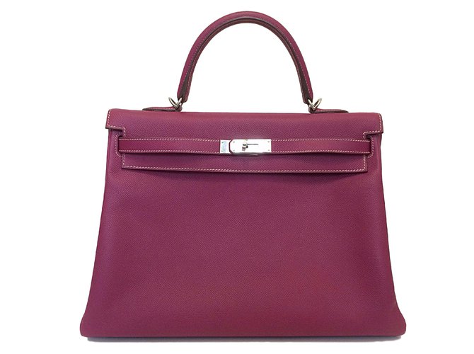 Hermès Bicolor kelly 35 Púrpura Cuero  ref.20532