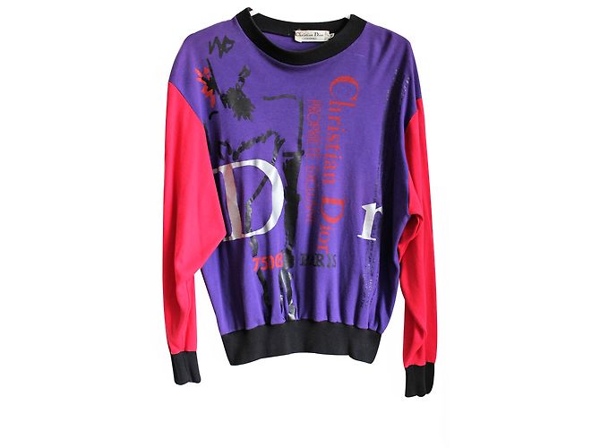 Christian Dior Baumwoll Langarm T-Shirt Größe M Mehrfarben