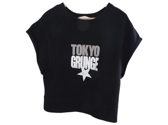 Sandro Schwarzer Sweatshirt aus Baumwolle 
