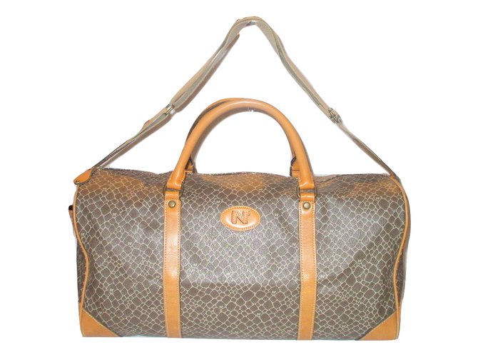 Nina Ricci vintage travel bag Brown Synthetic  ref.20566
