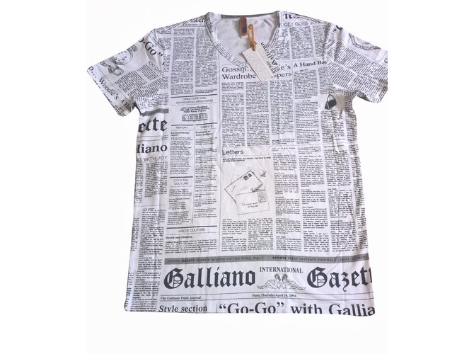 John Galliano Tee shirts Coton Blanc  ref.20569