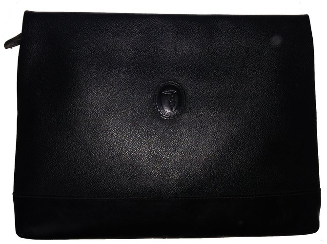 Trussardi Clutch bag Black Leather  ref.20643