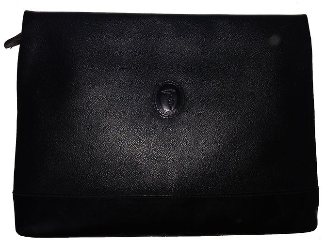 Pochette Trussardi in pelle nera Nero