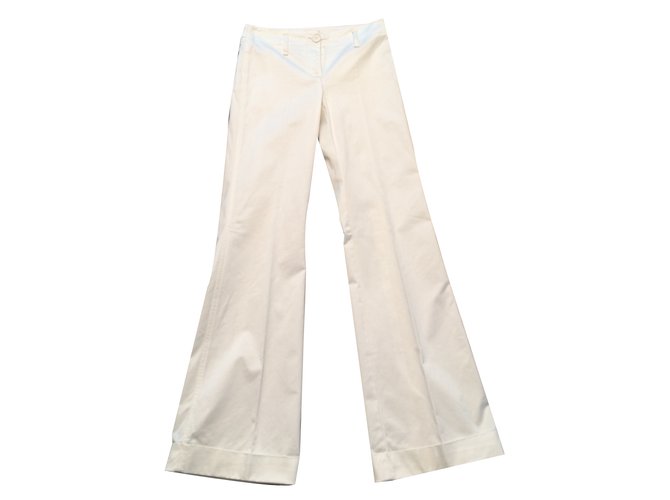 Pinko calça, leggings Branco Algodão  ref.20657