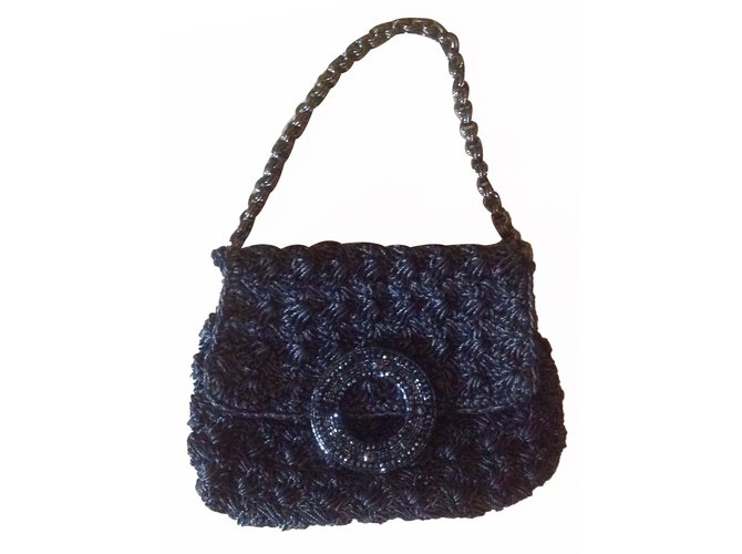 Apostrophe Handbag Black Cloth  ref.20658