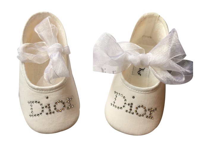 Baby Dior Erste Schritte Weiß Baumwolle  ref.20665