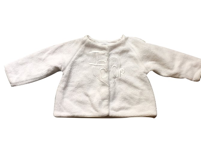 Baby Dior Mäntel Oberbekleidung Weiß Baumwolle  ref.20683