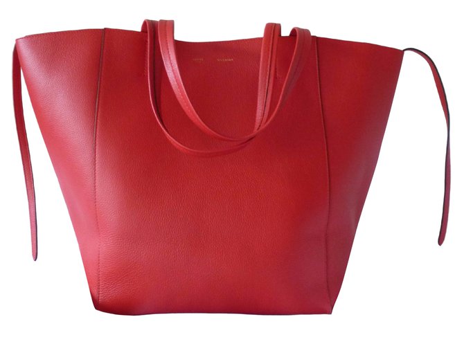 Céline Tote Red Leather  ref.20721