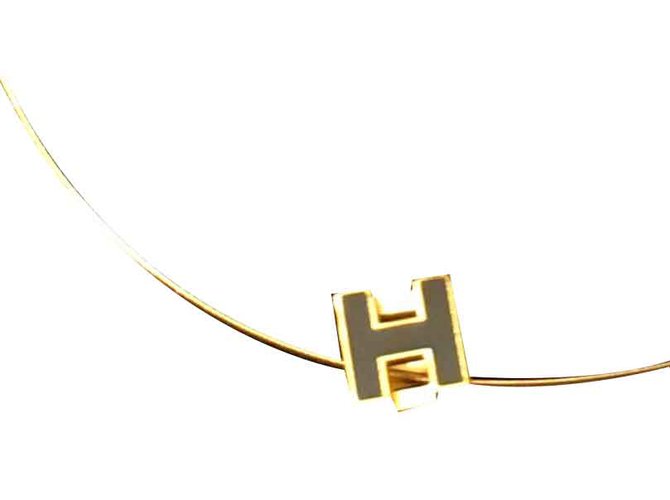 Hermès Colar Cage d'H Banhado a ouro  ref.20733