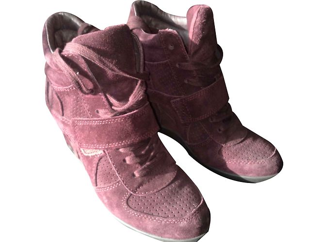 Baskets Ash en cuir prune 36