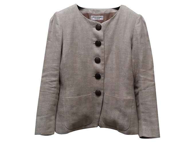Yves Saint Laurent Beige Linen Jacket 42 