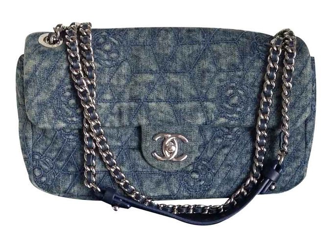 Timeless Chanel Bag Blue Denim  ref.20796
