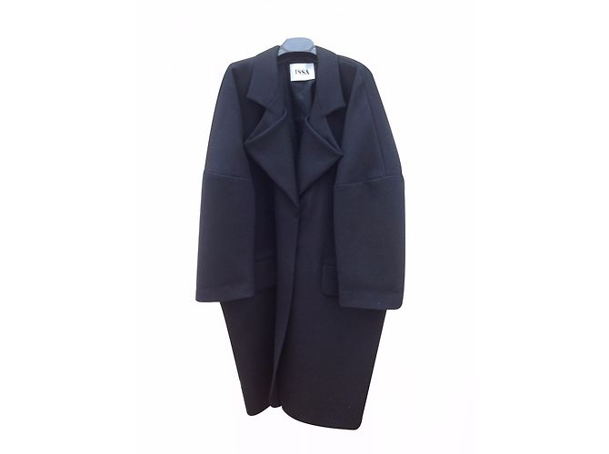 ISSA Ray Wool Coat Black