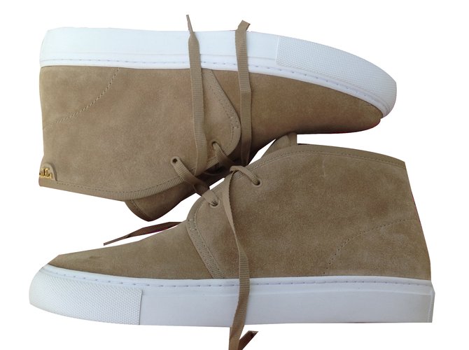 Tory Burch Iggy Lace-up Flat Suede Sneaker Caramel  - Joli Closet