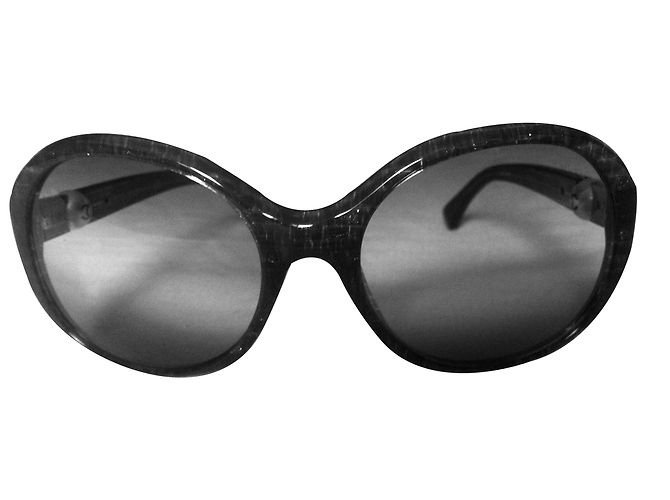 Chanel Sublime Tweed Sonnenbrille Grau Rund