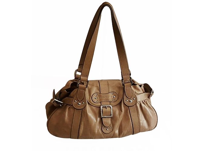 Bolsa Longchamp de couro bege