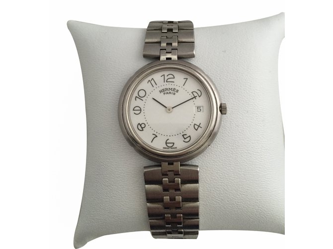 Hermès Relógios finos Branco Aço  ref.20875