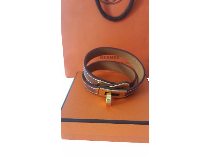 Hermès Pulseira kelly Castanho claro