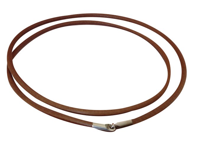 Hermès Necklaces Leather  ref.20922