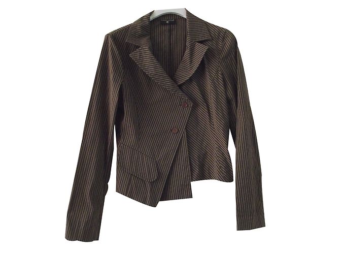 Chaqueta asimétrica One step Spencer marrón algodón Castaño