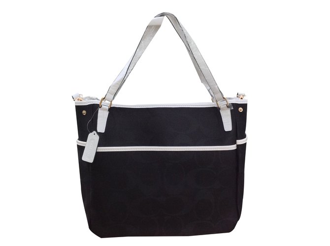 Black Classy Coach Diaper Bag