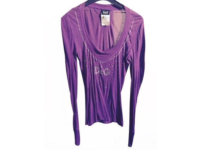 Dolce & Gabbana Tops Purple Elastane  ref.21023