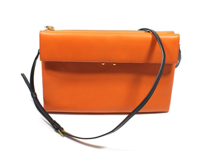 Marni Bandoleer bag Orange Leather  ref.21090