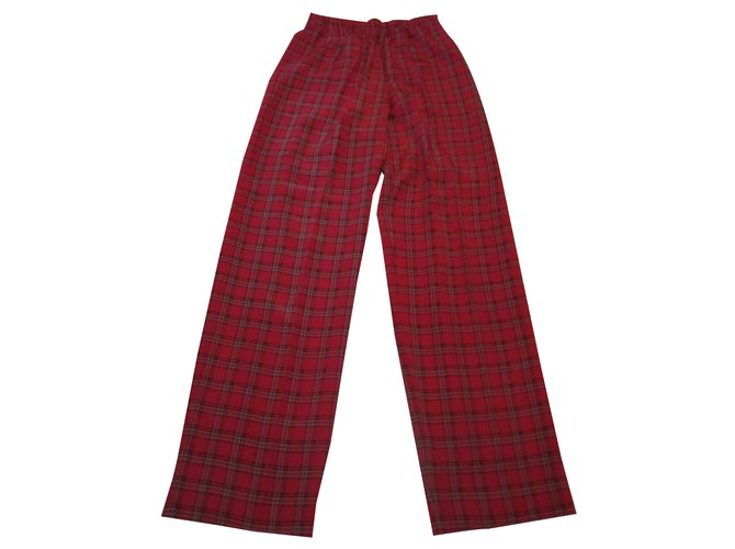 Chanel Pantalón Roja Seda  ref.21072